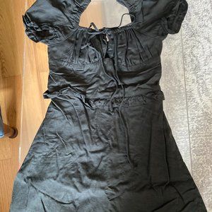 Miss Behave Black puff-sleeve dress sz 14